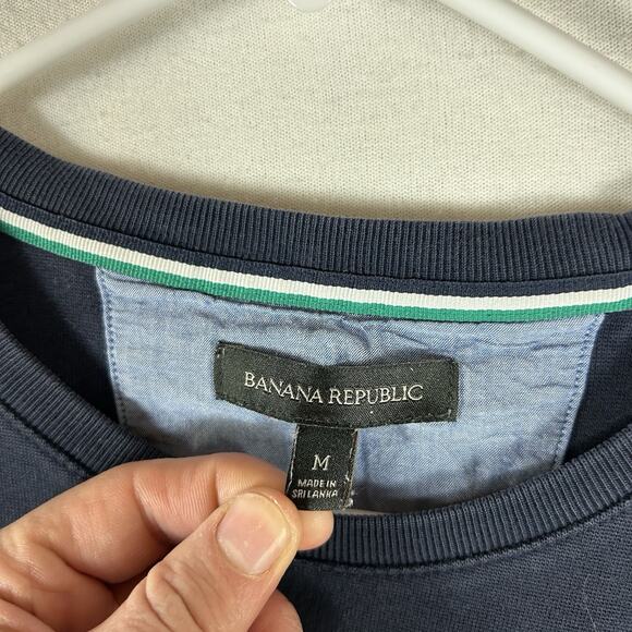 Banana Republic Rugby Style Sweatshirt Mens Medium Preppy Blue Long Sleeve Shirt - Picture 3 of 10